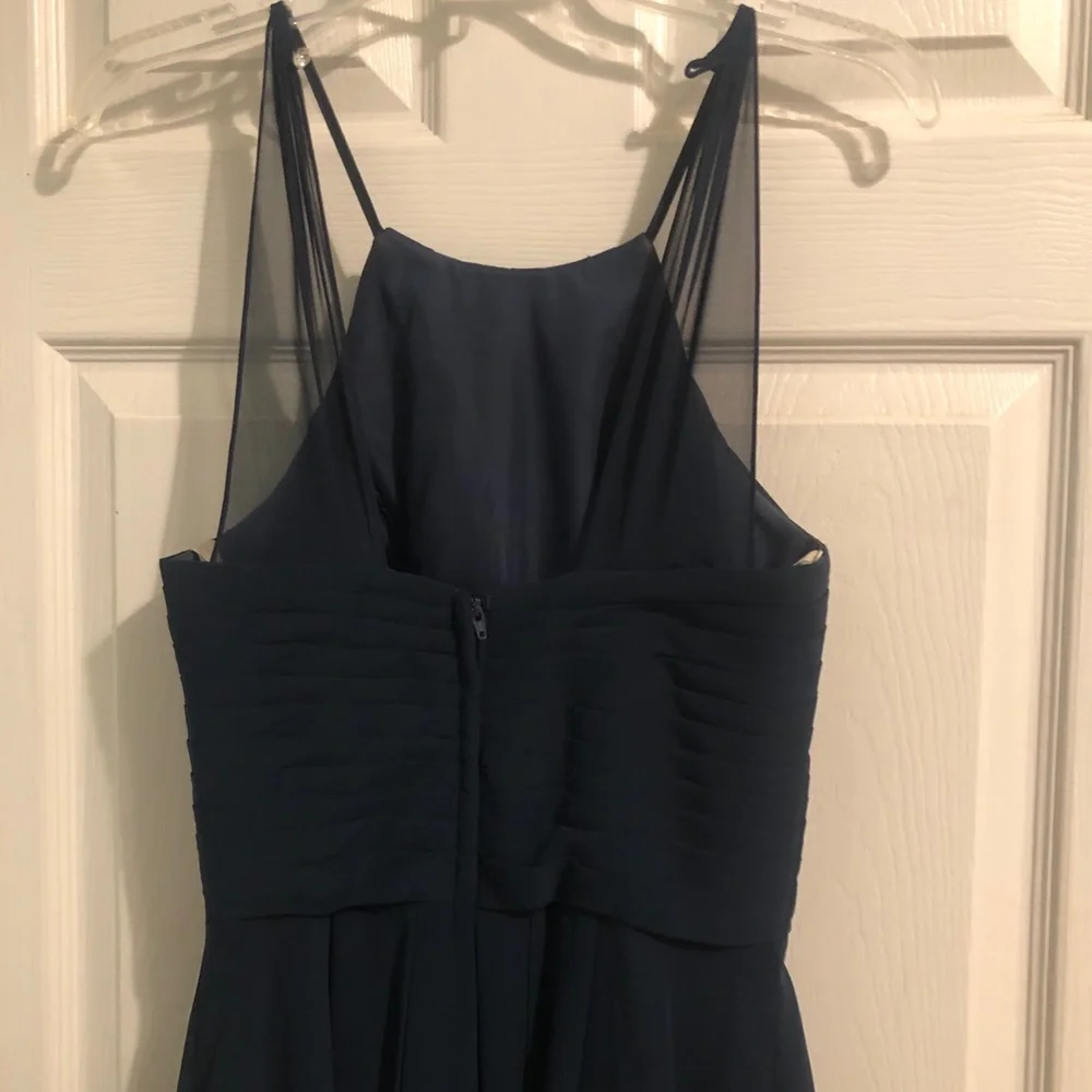 Azazie navy blue bridesmaid/maxi dress - Picture 3 of 6